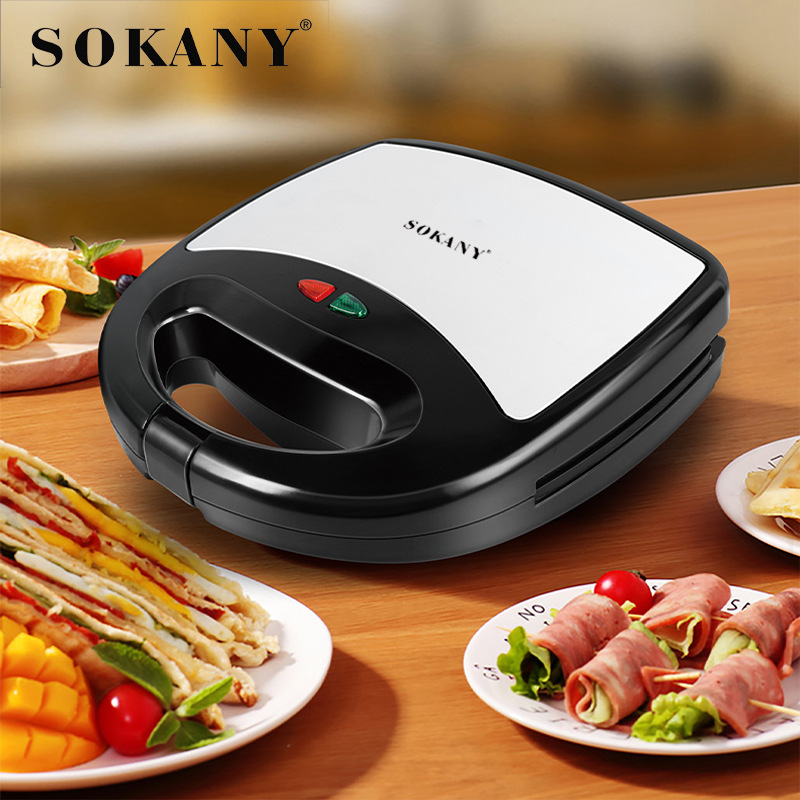 SOKANY three-in-one household plate changing sandwich maker, toaster, stainless steel multi-functional sandwich breakfast machine Specification image