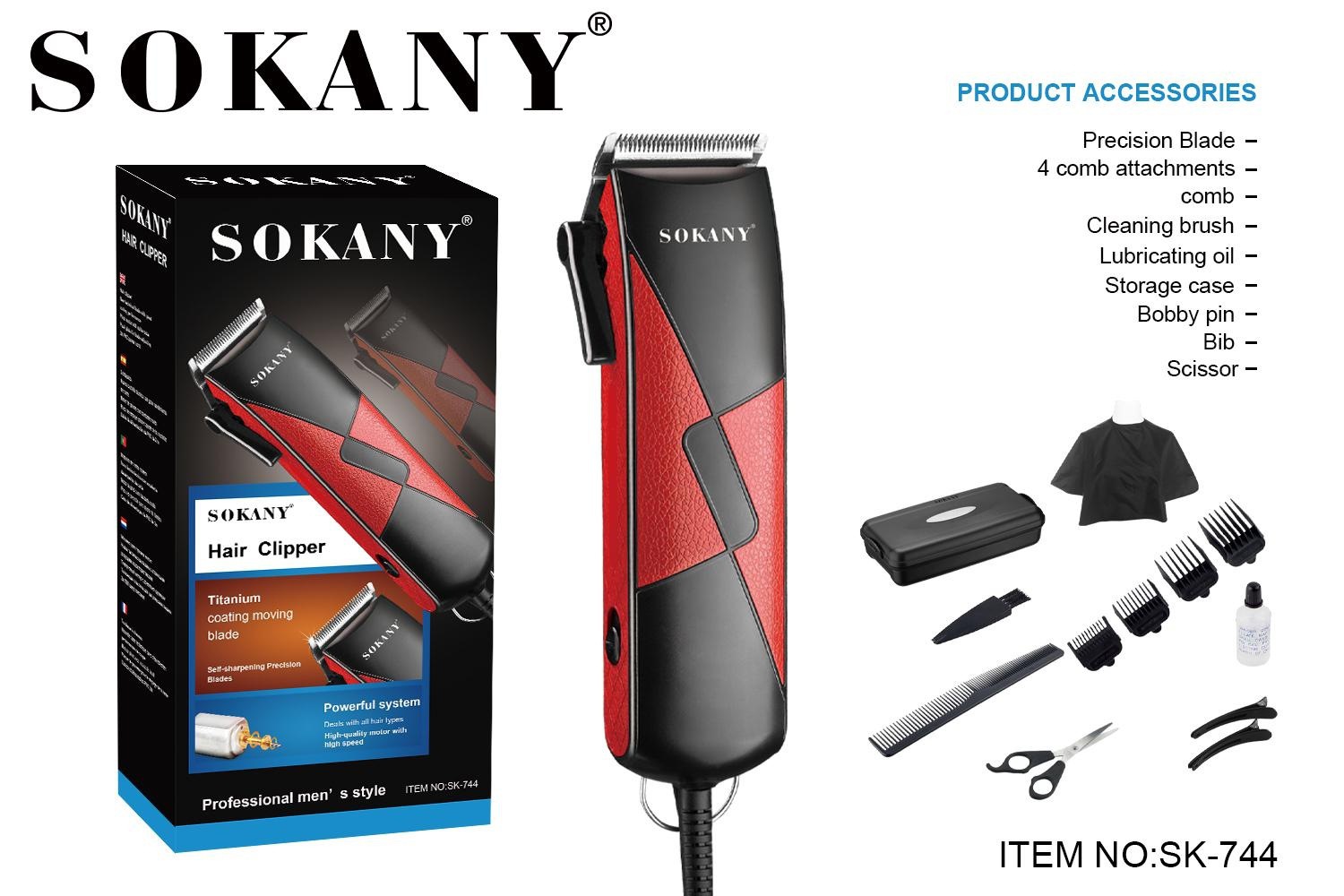 SOKANY Cross-border 744 hair clipper for home use, elderly and children, self-haircut, electric clipper, electric clipper