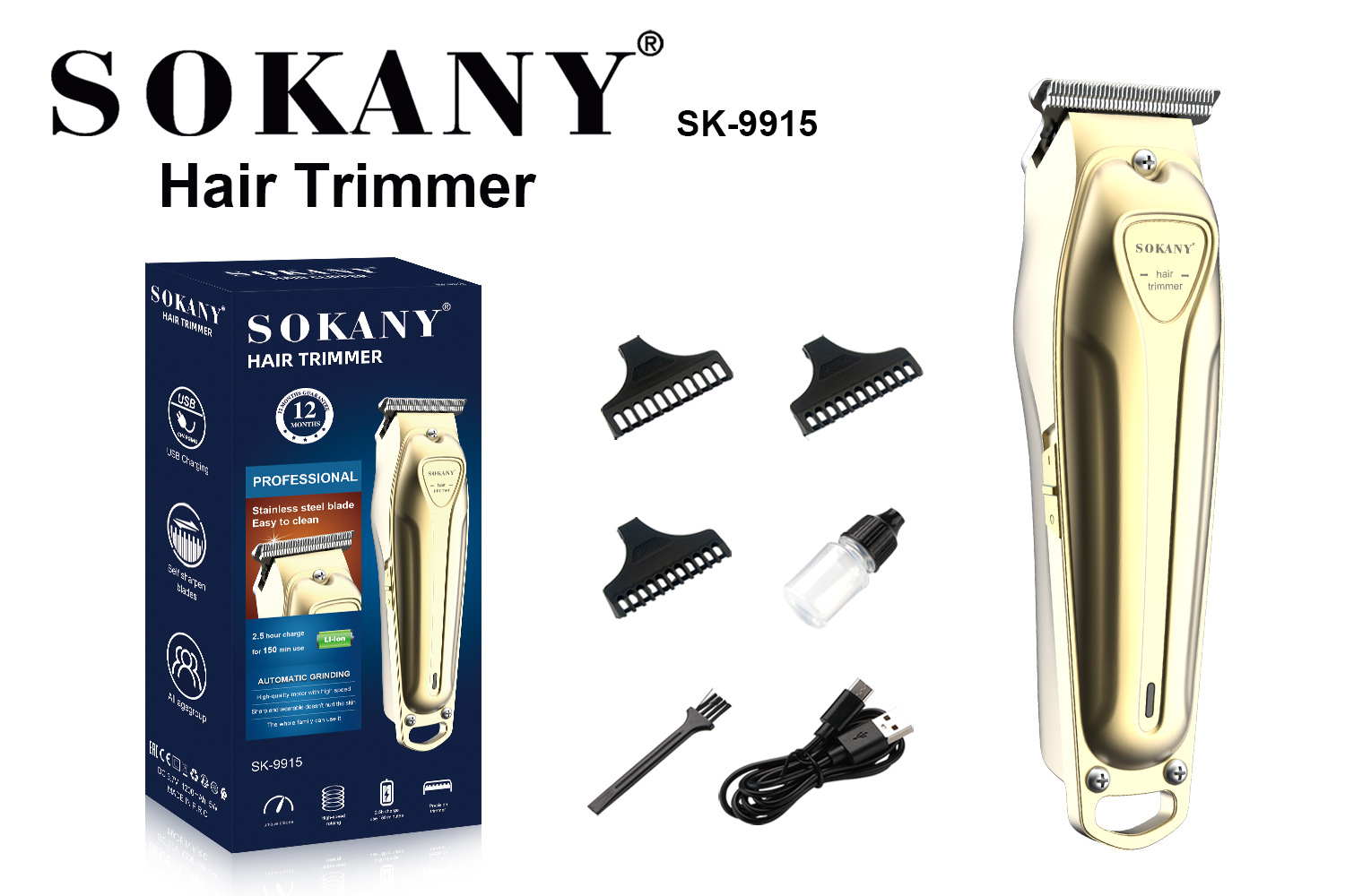 sokany9915 household hair clipper electric clipper adult rechargeable clipper hair cutting tool for hairdressing Application Scenario
