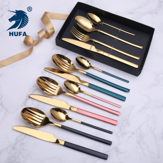 Western-style chivalrous stainless steel tableware, emerald steak, knife, fork, spoon, dessert spoon, hotel gift, Western tableware