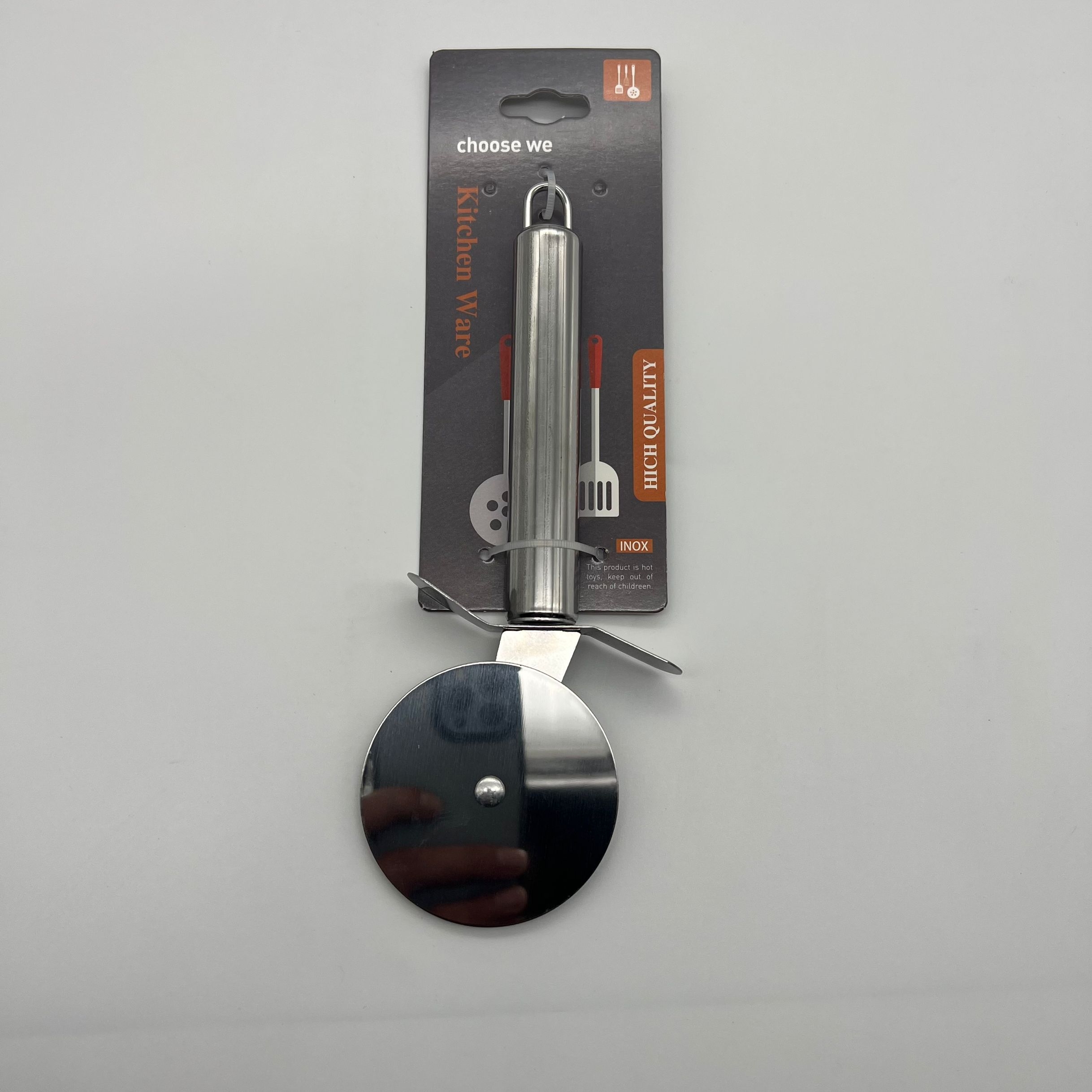 Kitchen kitchenware stainless steel tool single wheel pizza knife with steel handle
