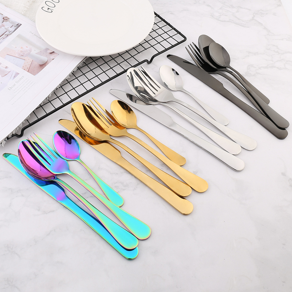 A 1010 Stainless steel Western steak knife, fork and spoon set gift box hotel restaurant supplies with logo available Application Scenario