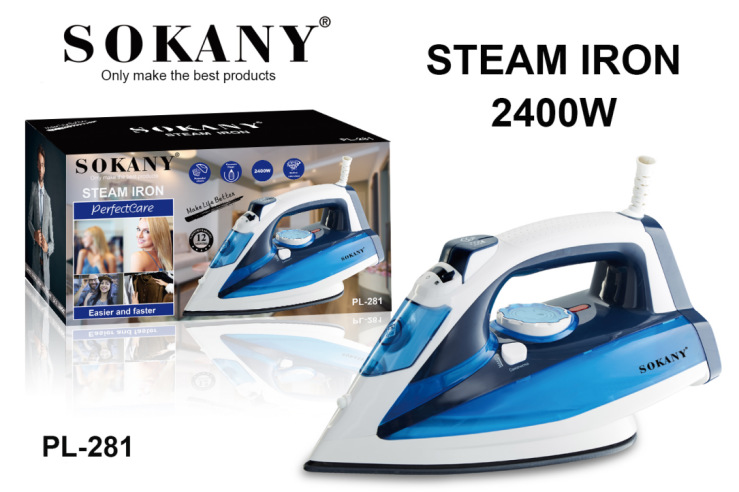 Cross-border SOKANY2022 Electric Iron, Steam Spray Ironing machine, Ironing clothes, English export, European standard household iron Item Picture