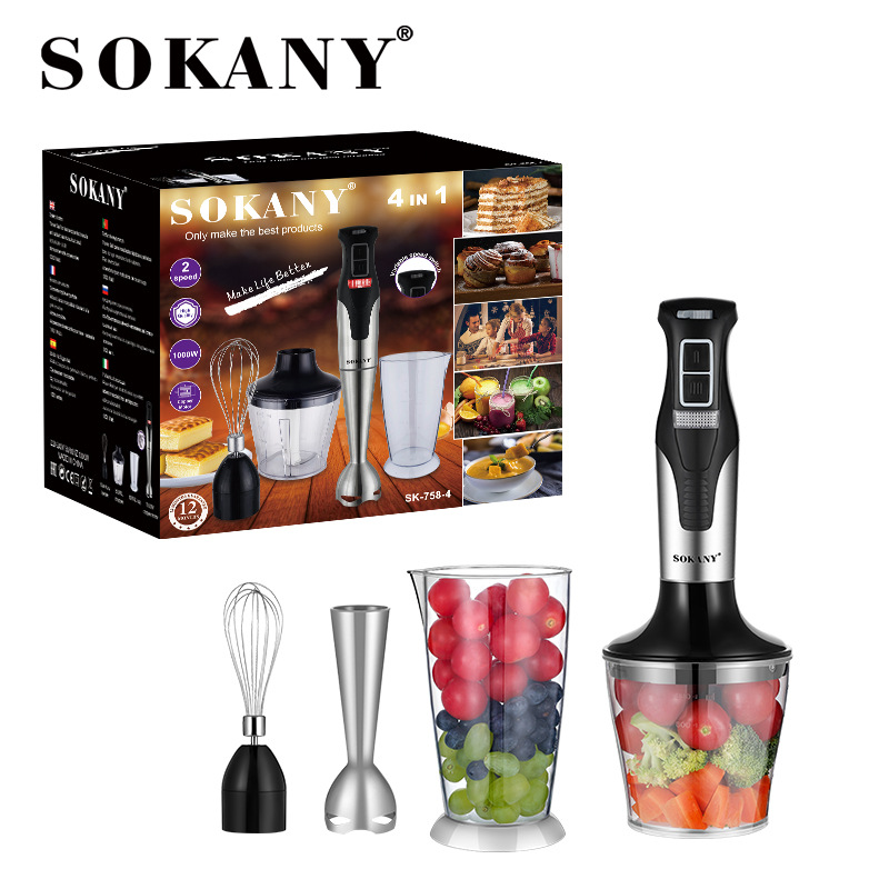 The cross-border bestseller SOKANY758-4 is a four-in-one multi-functional food processor, blender, juicer and egg beater The cross-border bestseller SOKANY758-4 is a four-in-one multi-functional food processor, blender, juicer and egg beater