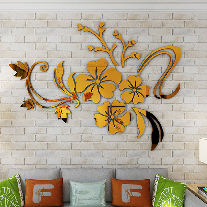 Bedroom Decoration Room Decoration Tv Background Wall Pasted Mural Self-Adhesive Bed Light Luxury Acrylic 3D Stereo Item Picture