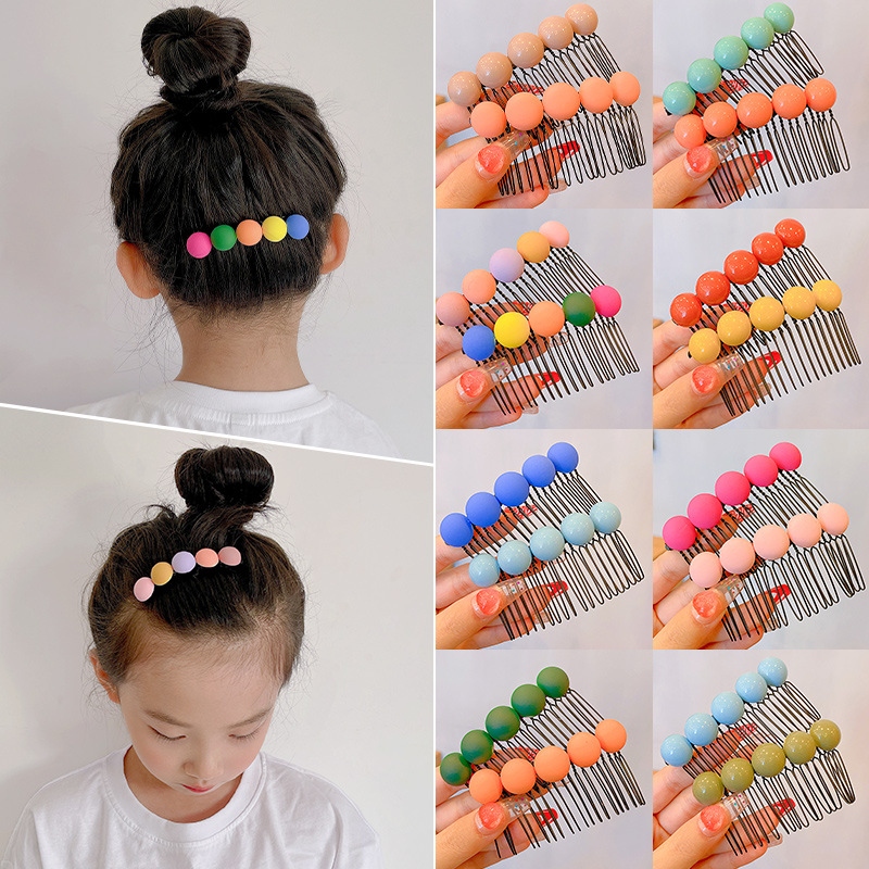 Children's hair clips, little girls' bangs, broken hair styling hair clips, hair combs, girls' candy-colored ball inserts, hair accessories, hair ornaments full figure