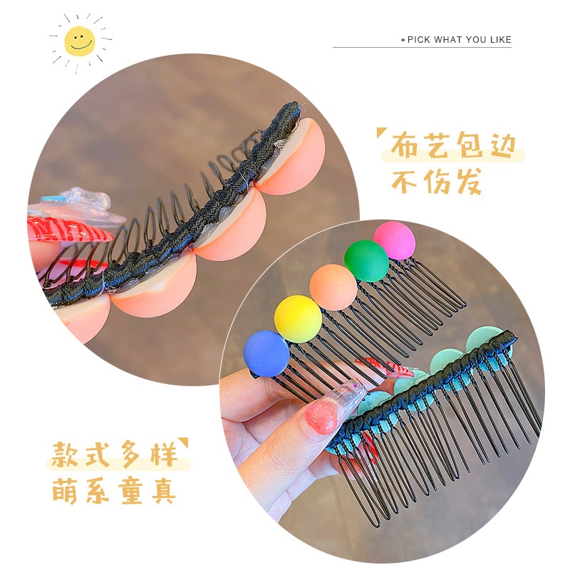 Children's hair clips, little girls' bangs, broken hair styling hair clips, hair combs, girls' candy-colored ball inserts, hair accessories, hair ornaments Item Picture