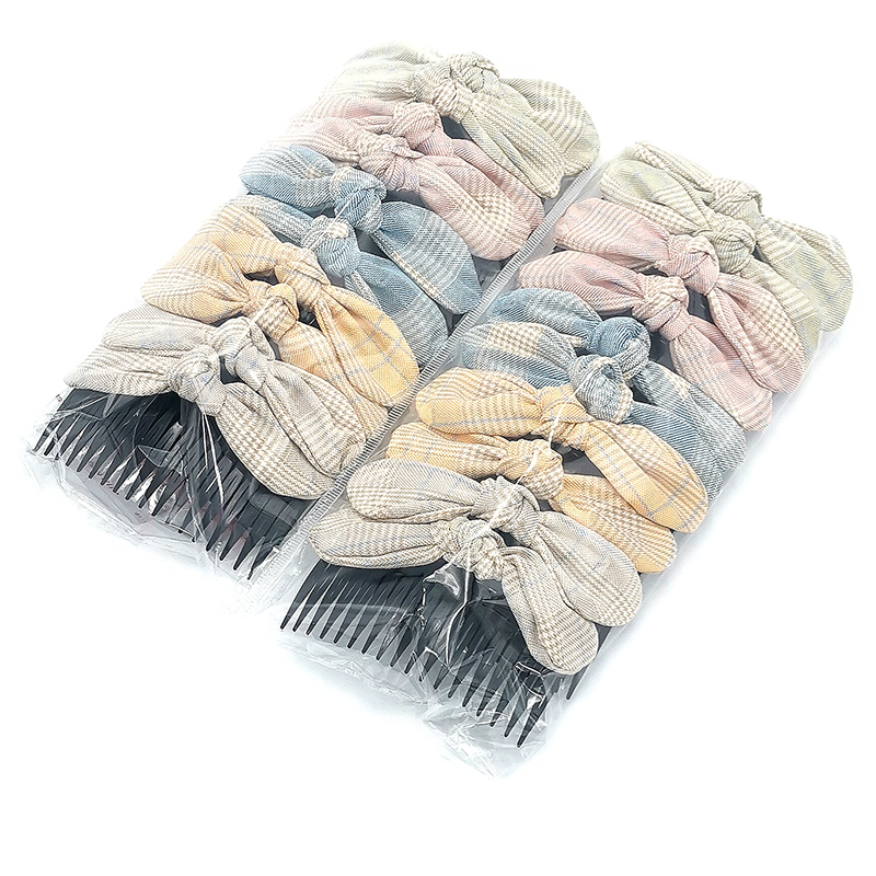 A2813 fabric bow fork comb hair accessory, 2-yuan store, 2-yuan street stall, night market supply in Yiwu Specification image
