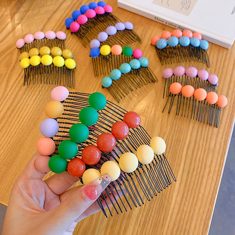 Children's hair clips, little girls' bangs, broken hair styling hair clips, hair combs, girls' candy-colored ball inserts, hair accessories, hair ornaments Application Scenario