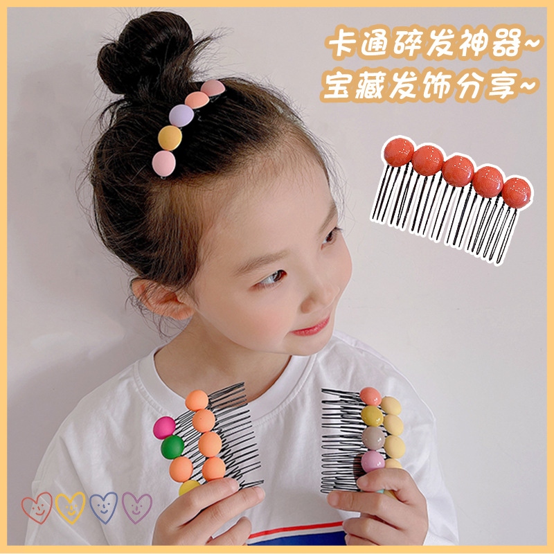 Children's hair clips, little girls' bangs, broken hair styling hair clips, hair combs, girls' candy-colored ball inserts, hair accessories, hair ornaments details Picture