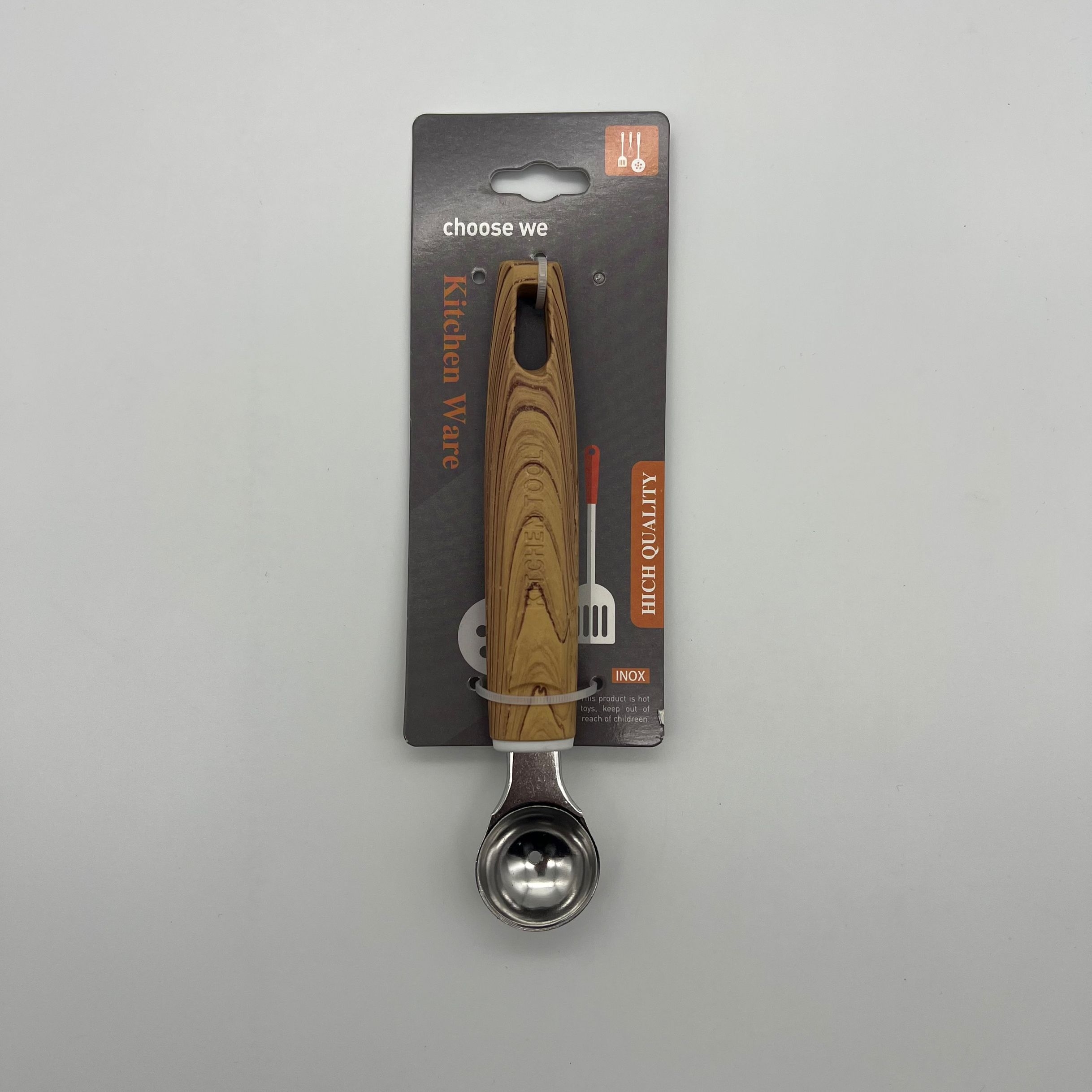 Kitchen gadgets stainless steel wood grain ball digger thumbnail