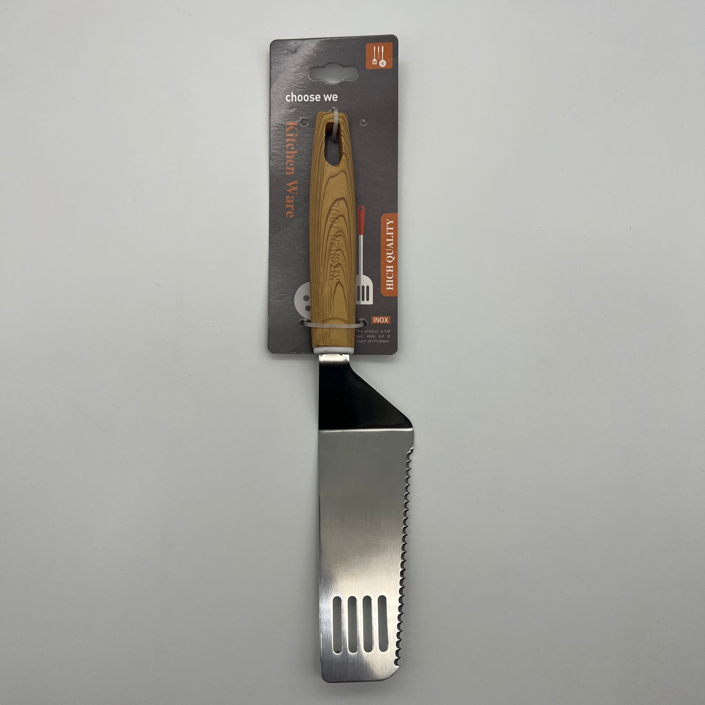 Kitchen supplies stainless steel small tools wood grain cooking shovel