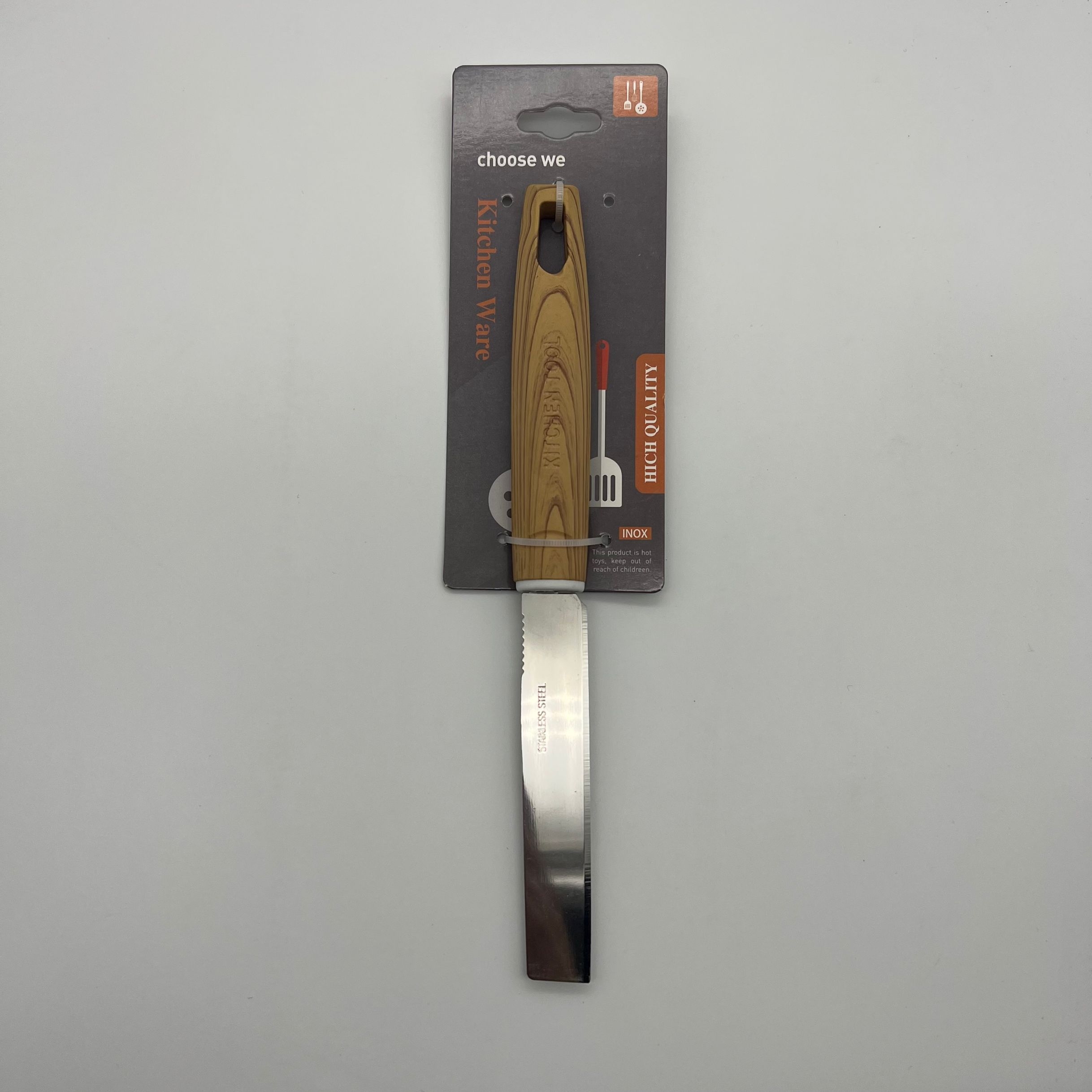 Kitchen products stainless steel small tools wood grain flat head fruit knife thumbnail