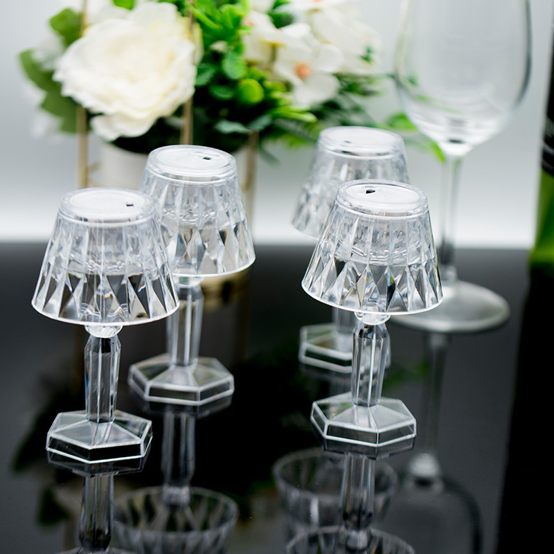 LED electronic candle night light, diamond table lamp, bedside bar creative atmosphere light, ins romantic decorative small table lamp details Picture