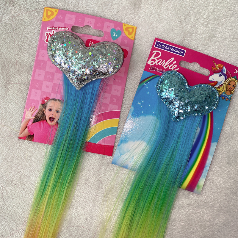 Heart-shaped hair clip children hair accessories color hair wholesale