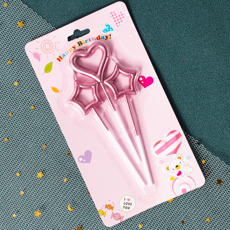 Gold-plated fairy wand candle, five-pointed star heart-shaped confession candle, birthday decoration Application Scenario