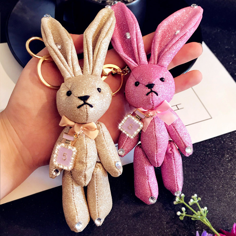cute keychain gifts bag hang accessories mobile rabbit cloth详情图1