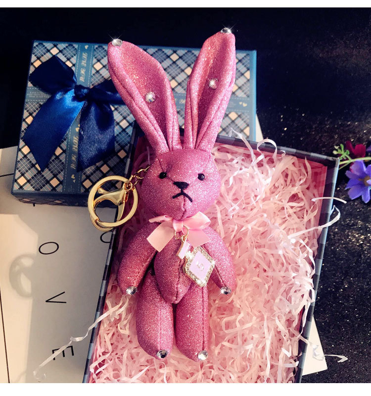 cute keychain gifts bag hang accessories mobile rabbit cloth详情图5