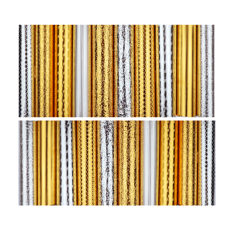 金色自粘墙纸厨房防油贴纸耐高温橱柜防水防潮加厚铜钱纹装饰膜详情图5