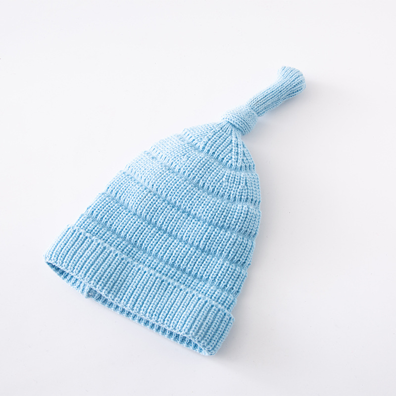 Korean version children's hats, long-tail children's hats, woolen children's hats processing and customization factory supply Item Picture