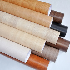 韩版加厚木纹贴纸自粘家具翻新铝密度板PVC墙纸贴膜跨境小卷定制