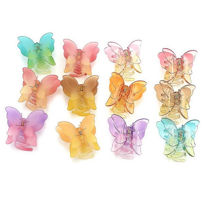 A2137 Seven-color gradient butterfly Hair clip, large headwear, hair clip, updo, 2-yuan store wholesale supply details Picture