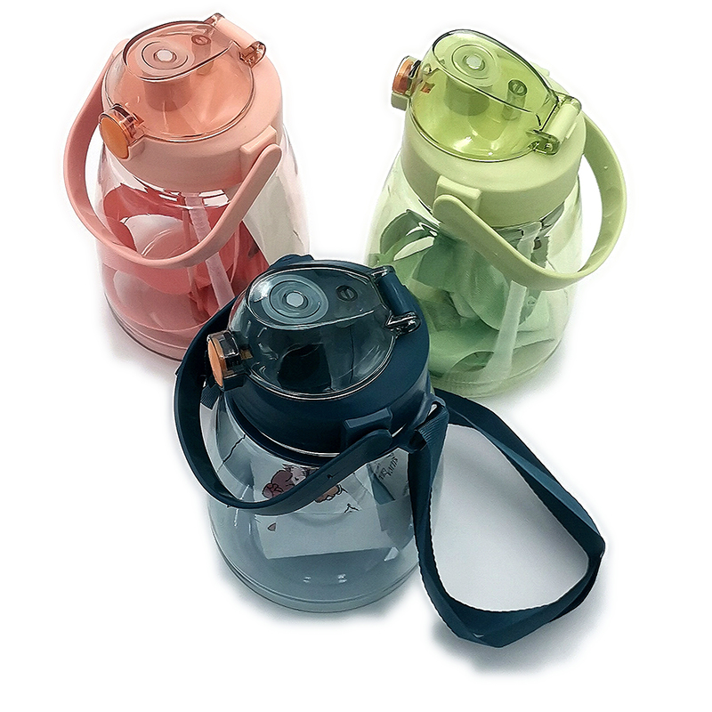 P1813A-18 large-belted Space Cup Sports Water Bottle Fitness Water Bottle Children's high-temperature resistant straw Space Cup details Picture