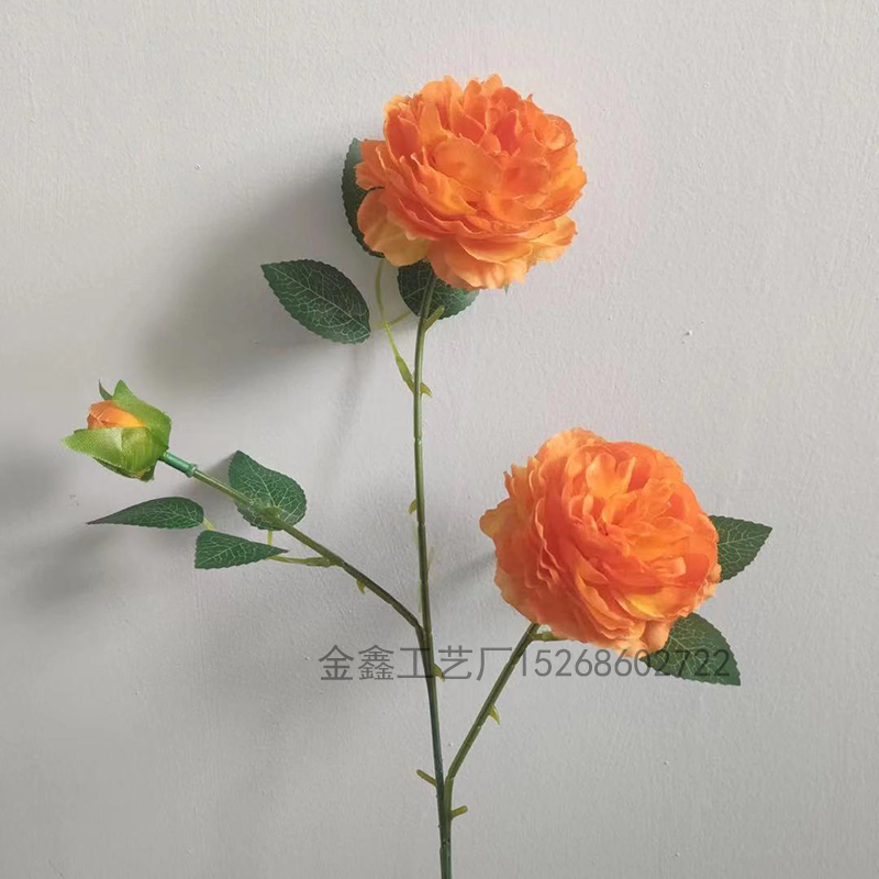 3头洋牡丹西洋牡丹非洲菊仿真花婚庆婚礼堂路引插花居家装饰假花