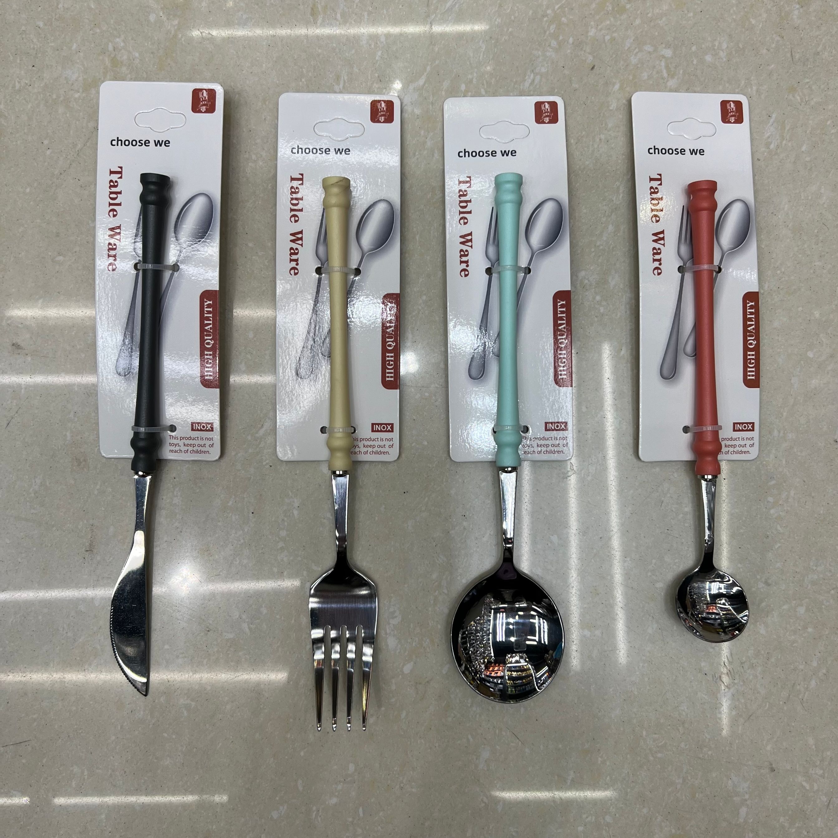 Oriental Pearl C plastic handle western cutlery knife fork spoon