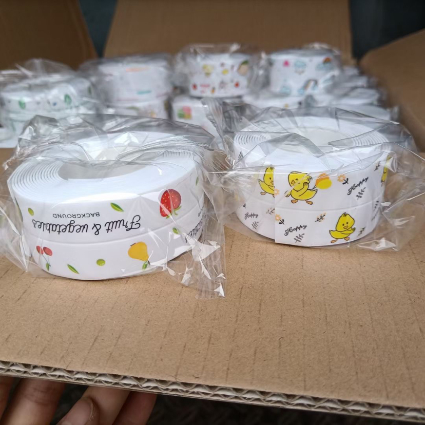 马桶边缘防水贴卫生间粘贴加宽底边条边缘美化水池边缝隙美缝卡通