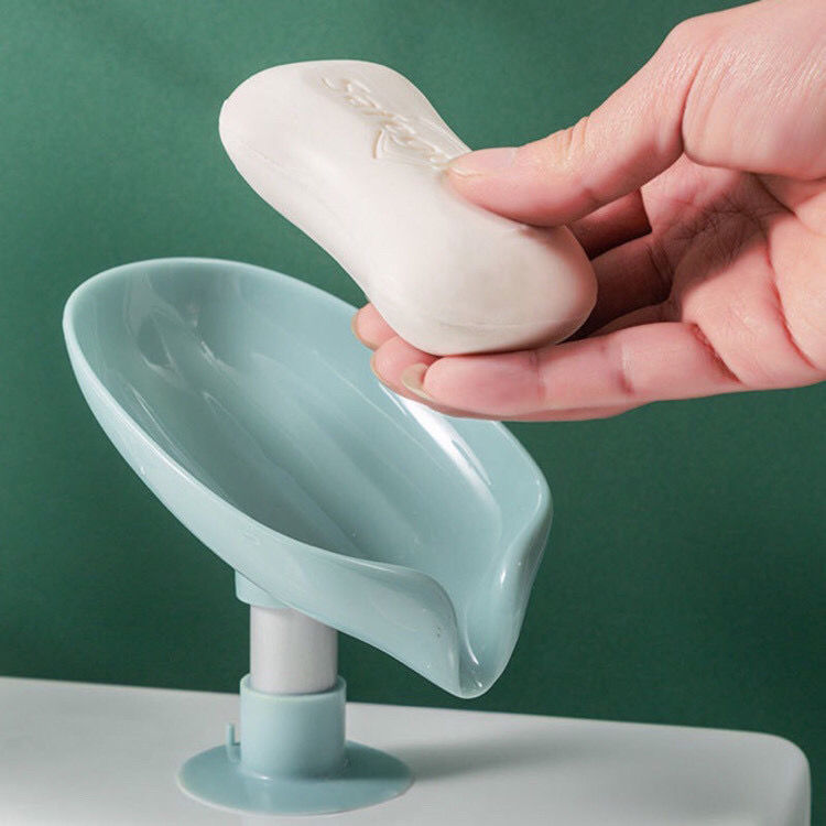 Creative leaf lotus leaf soap box, non-punching standing suction cup, draining lotus leaf creative soap rack, laundry soap box Specification image
