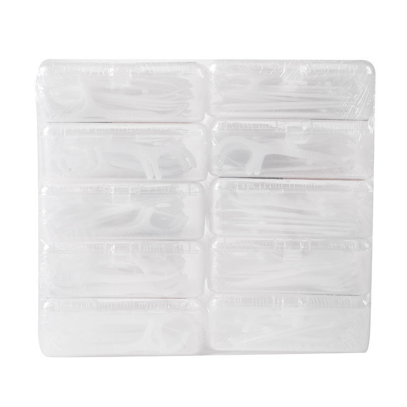 The manufacturer offers wholesale of disposable household floss and toothpicks, 50-piece fine floss sticks, toothpicks and floss in boxes Application Scenario