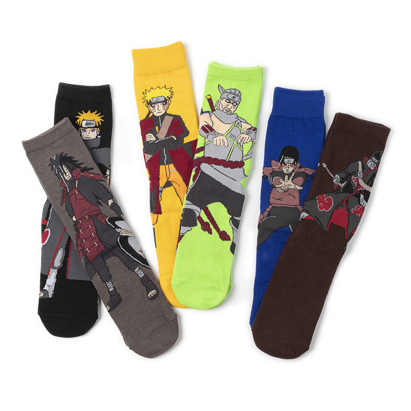 Comic Ninja cotton cartoon socks, cotton men's socks manufacturer, cross-border socks, personalized trendy socks, TV wholesale, anime men's socks Specification image