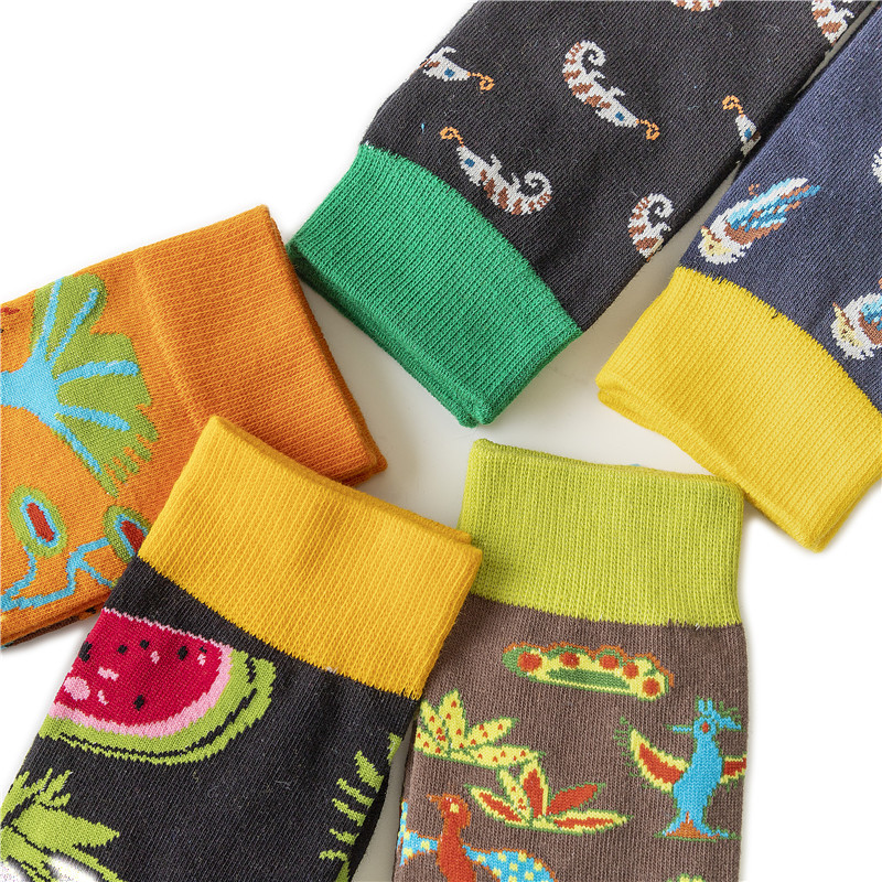 European and American trendy cotton fruit unisexual socks for men and women, fruit pattern ins trendy socks, personalized animal mid-calf socks Application Scenario