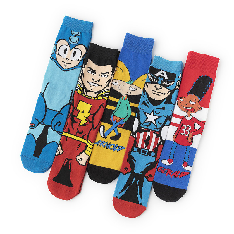 Outdoor sports trendy socks, European and American creative mid-calf socks, cotton manufacturer, cross-border cartoon socks, new personalized skateboard cotton socks details Picture