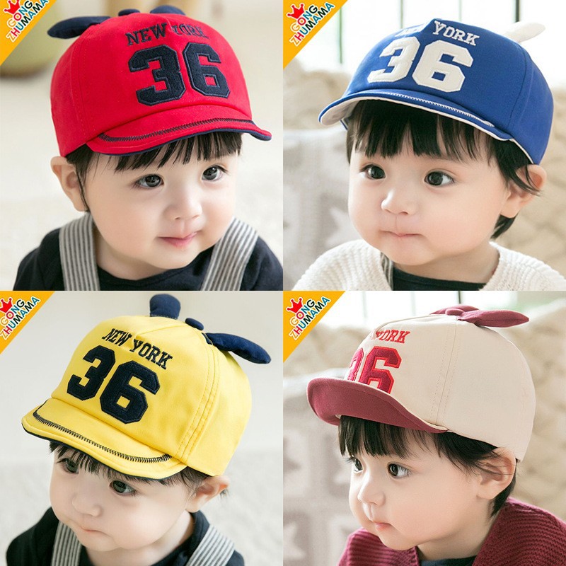 Baby baseball caps for spring and autumn, 1-2 years old, boys and girls, baby sun protection, thin baseball style, summer cute, 6-12 months old Item Picture