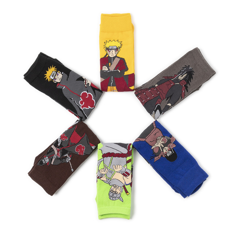 Comic Ninja cotton cartoon socks, cotton men's socks manufacturer, cross-border socks, personalized trendy socks, TV wholesale, anime men's socks Item Picture