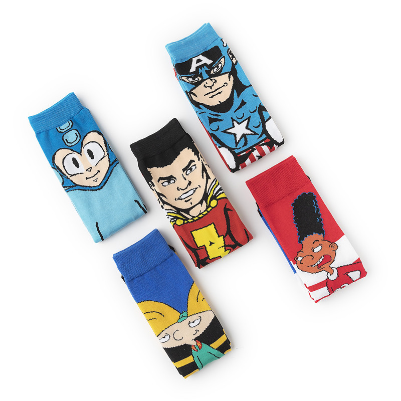 Outdoor sports trendy socks, European and American creative mid-calf socks, cotton manufacturer, cross-border cartoon socks, new personalized skateboard cotton socks Item Picture