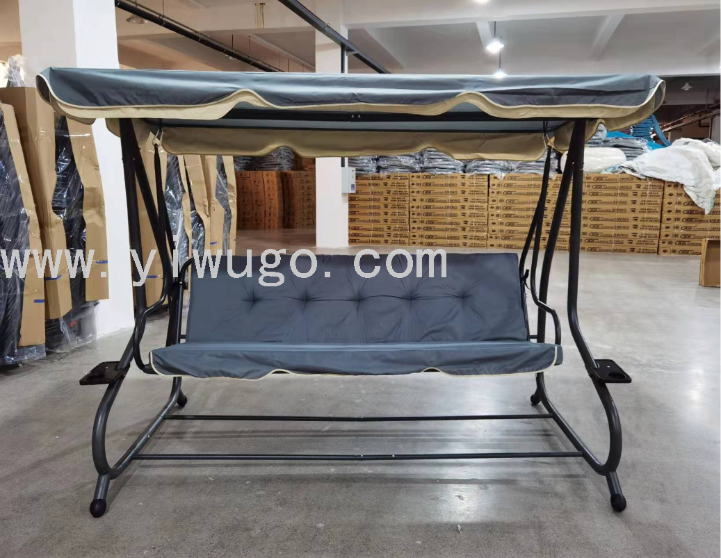 Luxury outdoor swing dual rocking chair reclining patio balcony garden hanging chair dual couple swing chair