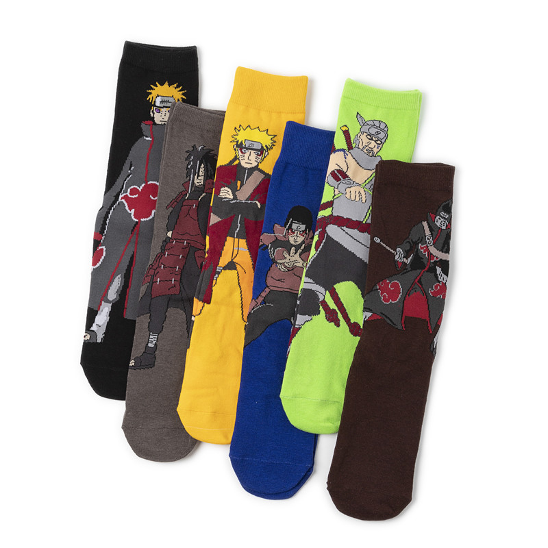 Comic Ninja cotton cartoon socks, cotton men's socks manufacturer, cross-border socks, personalized trendy socks, TV wholesale, anime men's socks details Picture