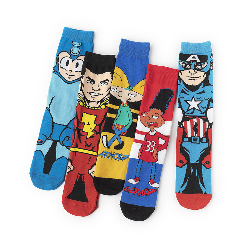 Outdoor sports trendy socks, European and American creative mid-calf socks, cotton manufacturer, cross-border cartoon socks, new personalized skateboard cotton socks Specification image