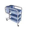 Thickened restaurant bowl collection cart, food collection cart, hotel, fast food restaurant, canteen, stainless steel hand-pushed food removal plate collection cart, stainless steel material, sturdy and durable, suitable for various occasions, hotel, snack bar, hot pot restaurant Application Scenario