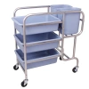 Thickened restaurant bowl collection cart, food collection cart, hotel, fast food restaurant, canteen, stainless steel hand-pushed food removal plate collection cart, stainless steel material, sturdy and durable, suitable for various occasions, hotel, snack bar, hot pot restaurant Item Picture