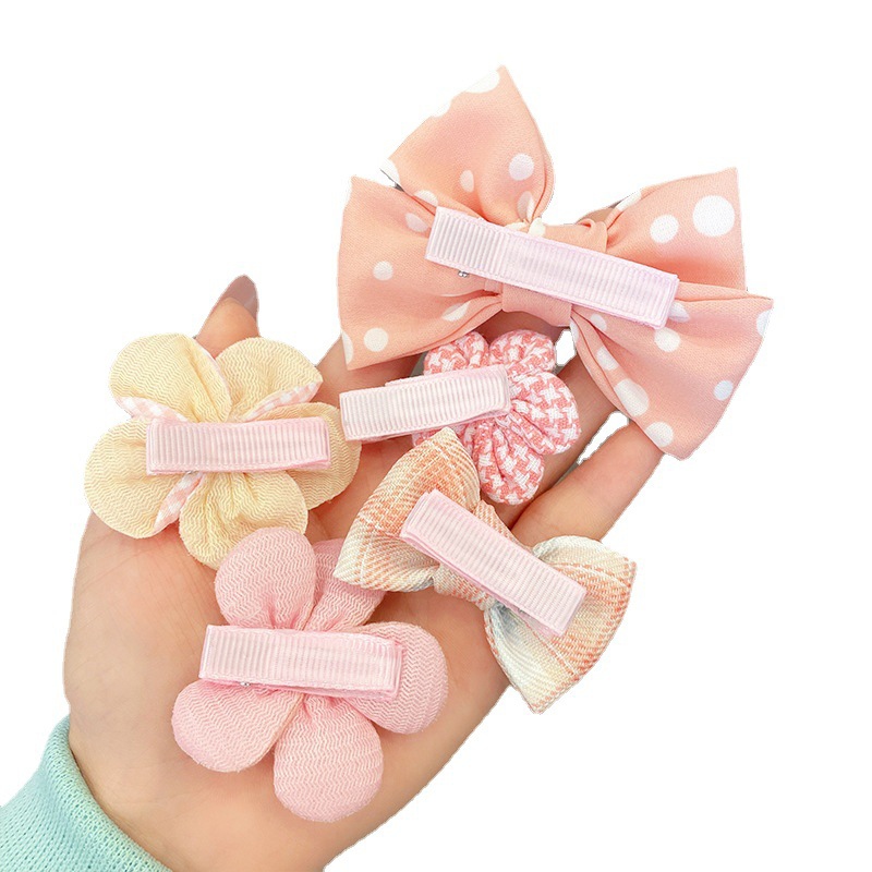Children's hair clips, girls' hair clips, summer hair flowers, baby girls' bow hair accessories, little girls' card broken hair clips, headwear Item Picture