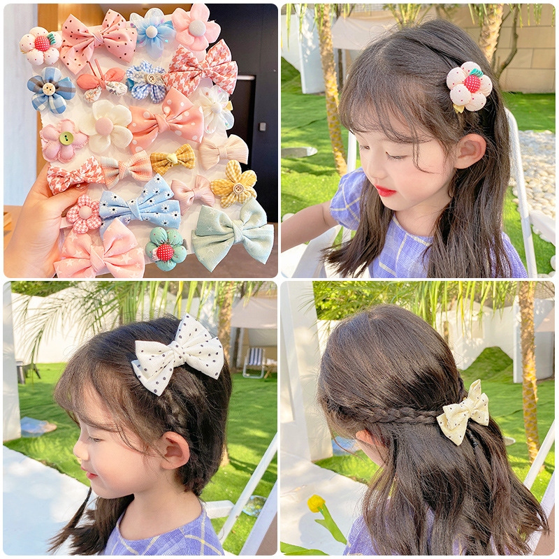 Children's hair clips, girls' hair clips, summer hair flowers, baby girls' bow hair accessories, little girls' card broken hair clips, headwear details Picture
