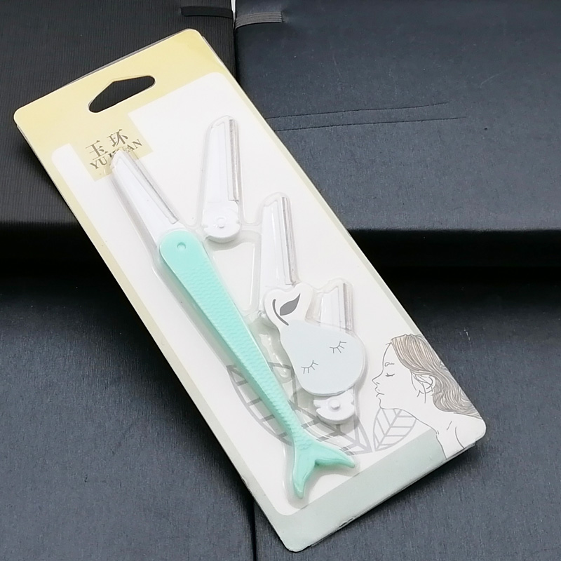 H1613 1+3 Fishtail Eyebrow Shaving Knife, a beginner's safe eyebrow shaving knife, specially designed for makeup artists to shave eyebrows details Picture