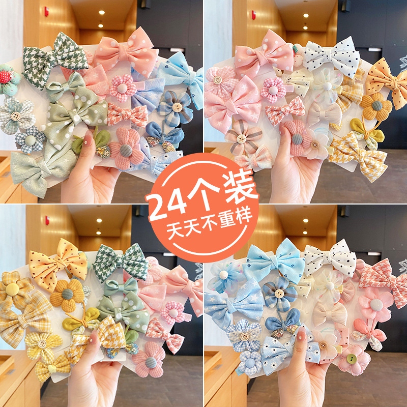Children's hair clips, girls' hair clips, summer hair flowers, baby girls' bow hair accessories, little girls' card broken hair clips, headwear full figure