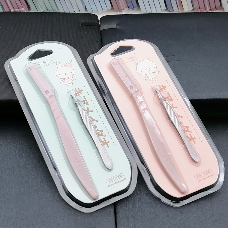 H1636 Eyebrow Trimmer + Eyebrow pliers Beginner's safe eyebrow scraper, Makeup artist's special eyebrow shaving tool Item Picture