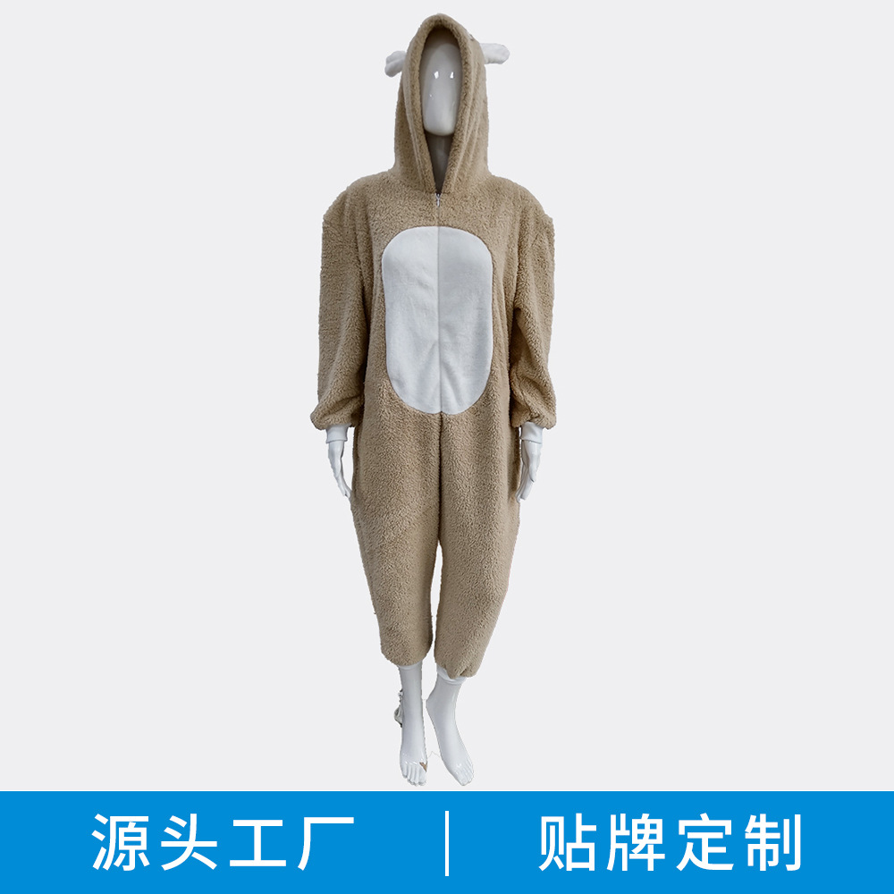Custom Cartoon One-Piece Pajamas Home Pajamas Cute Animal Pajamas Winter Thick Warm Pajamas