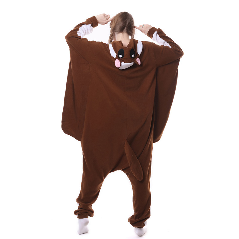 Polar Fleece Flying Mouse Cartoon One-Piece Pajamas For Men And Women Long-Sleeved Couple Pajamas Winter Foreign Trade Homewear Application Scenario